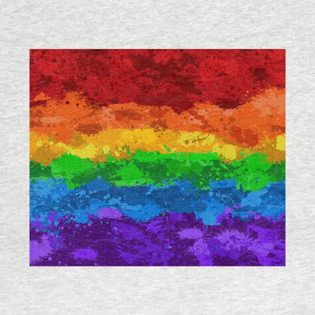 Abstract Paint Splatter LGBTQ Pride Rainbow Flag Background by LiveLoudGraphics